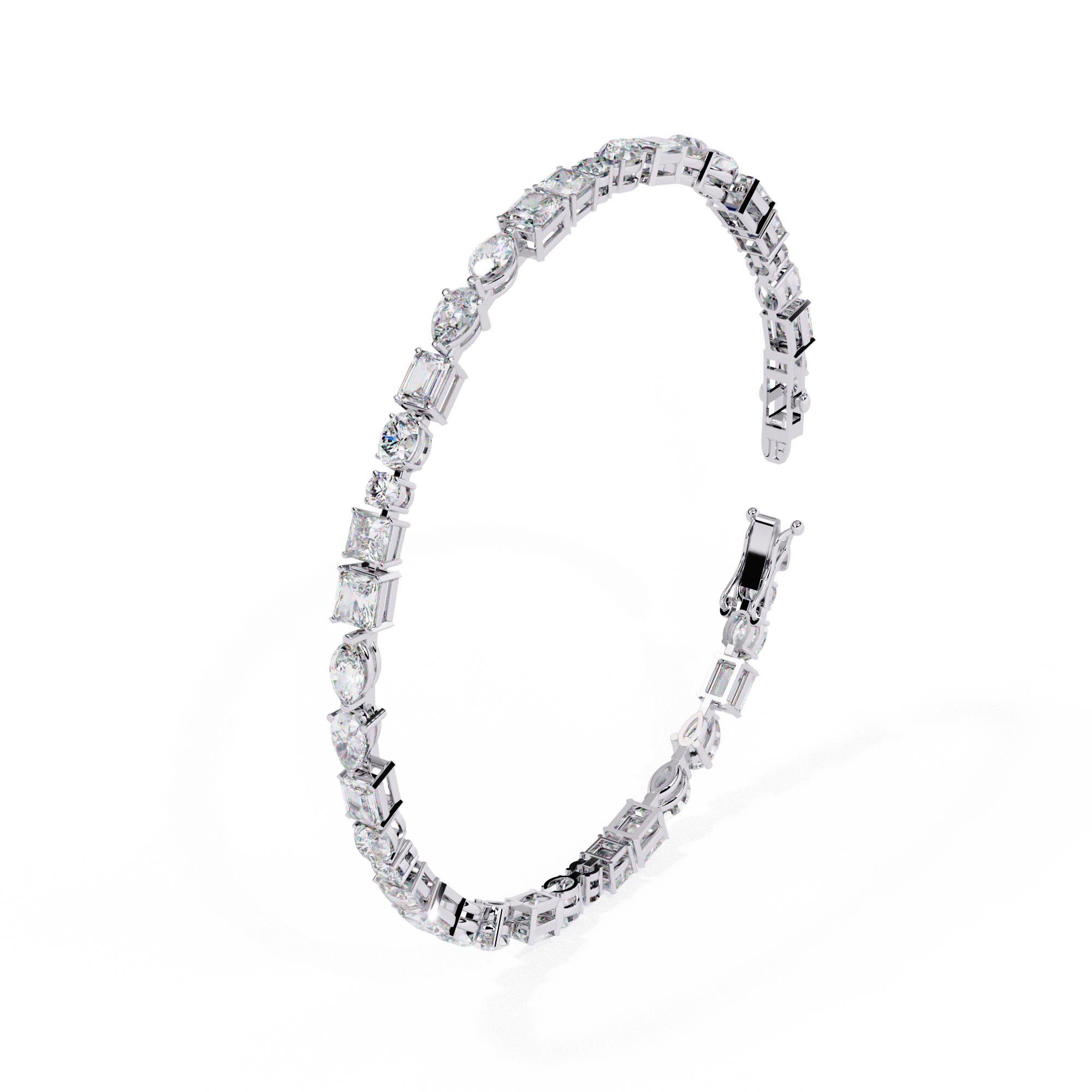 Solitairekart 5.74ct Mixed Cut Diamond Tennis Bracelet-HI Color, VS-SI Clarity